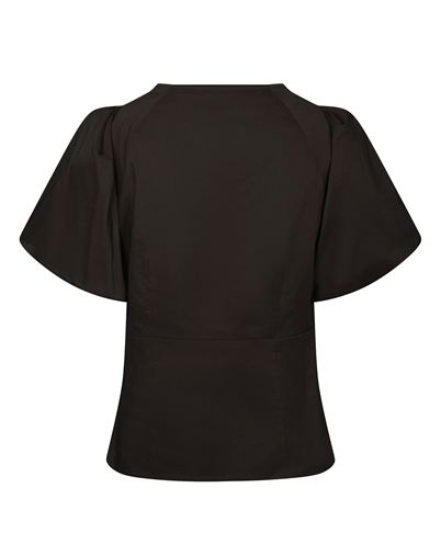 Neo Noir - Irina Poplin Bluse - Chocolate Brown 